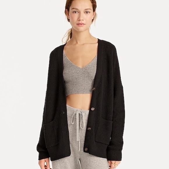 J. Crew V-Neck Cotton Cashmere Cardigan - Picture 3 of 14
